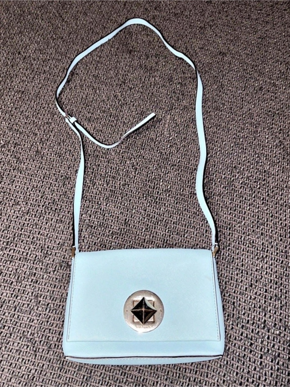 Kate Spade Blue & White Geometric Shoulder Bag